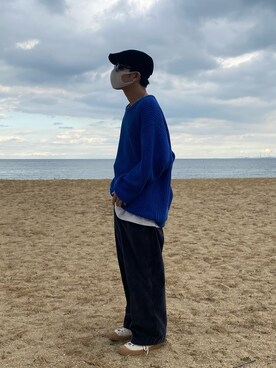「Eddie Bauer（エディーバウアー）のアイテム（ニット/セーター）」を使った、なぎさん（メンズ・173cm）の秋コーディネート