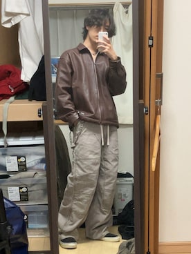 「アイテム（財布/小物）」を使った、どらどら×2さん（メンズ・180cm）の秋コーディネート