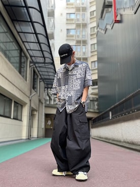 「Danke schon」｜「アイテム（キャップ）」を使った、幸太郎さん（メンズ・170cm）の春コーディネート