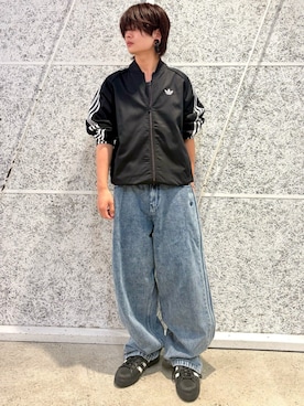 「アイテム（ジャージ、ブラック系）」を使った、TKさん（メンズ・170cm）の秋コーディネート