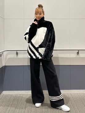 「adidas（アディダス）のアイテム（スウェットパンツ）」を使った、AHさん（レディース・161cm）の秋コーディネート