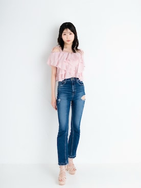 「アイテム（デニムパンツ）」を使った、Ayaさん（レディース・165cm・10代）の夏コーディネート