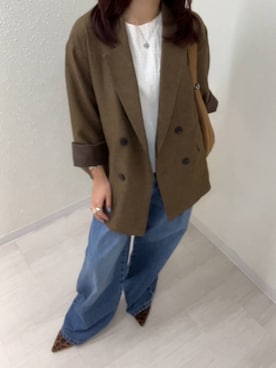 「LOWRYS FARM（ローリーズファーム）のステンレスプレートネックレス　973053（ネックレス）」を使った、ncy03さん（レディース・158cm）の秋コーディネート