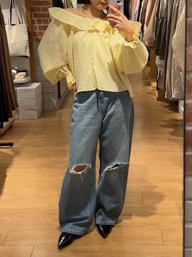 「LOWRYS FARM（ローリーズファーム）のポインテッドＦシューズ 581137（パンプス、ブラック系）」を使った、ncy03さん（レディース）の春コーディネート