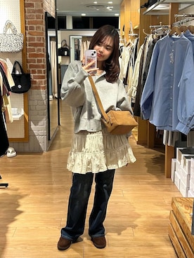 「LOWRYS FARM（ローリーズファーム）のステンレスプレートネックレス　973053（ネックレス）」を使った、ncy03さん（レディース・158cm）の秋コーディネート
