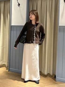 「LOWRYS FARM（ローリーズファーム）の【500mlペットボトル収納可】タックボストンＢＡＧ　1049023（ボストンバッグ、ブラック系）」を使った、ncy03さん（レディース）の秋コーディネート
