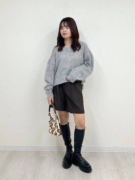 「LOWRYS FARM（ローリーズファーム）のステンレスプレートネックレス　973053（ネックレス）」を使った、ncy03さん（レディース・158cm）の秋コーディネート