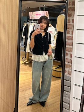 「LOWRYS FARM（ローリーズファーム）のレースデニム　601055（デニムパンツ、ブルー系）」を使った、ncy03さん（レディース）の春コーディネート
