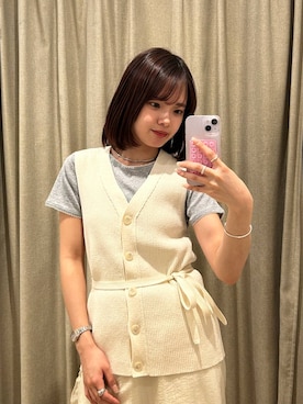 「LOWRYS FARM（ローリーズファーム）のステンレスシンプルチョーカー 452000（チョーカー、グレー系）」を使った、ncy03さん（レディース）の夏コーディネート