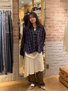 「LOWRYS FARM（ローリーズファーム）のステンレスプレートネックレス　973053（ネックレス）」を使った、ncy03さん（レディース・158cm）の秋コーディネート