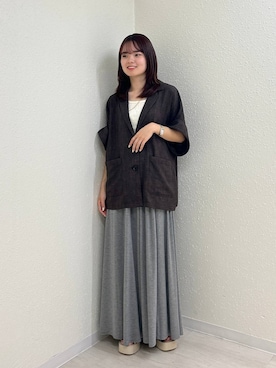 「アイテム（テーラードジャケット）」を使った、ncy03さん（レディース・158cm）の夏コーディネート