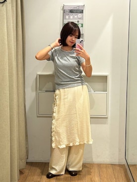「LOWRYS FARM（ローリーズファーム）のステンレスシンプルチョーカー 452000（チョーカー、グレー系）」を使った、ncy03さん（レディース）の春コーディネート