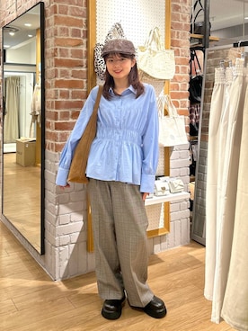 「LOWRYS FARM（ローリーズファーム）のアイテム（ハンチング/ベレー帽）」を使った、ncy03さん（レディース・158cm）の秋コーディネート