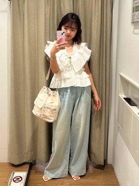 「LOWRYS FARM（ローリーズファーム）のステンレスシンプルチョーカー 452000（チョーカー、グレー系）」を使った、ncy03さん（レディース）の夏コーディネート