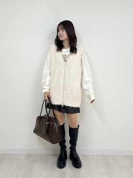 「LOWRYS FARM（ローリーズファーム）のステンレスプレートネックレス　973053（ネックレス）」を使った、ncy03さん（レディース・158cm）の秋コーディネート