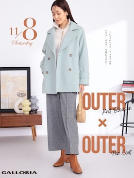 「アイテム（ピーコート）」を使った、GALLORIAさん（レディース・165cm）の秋コーディネート