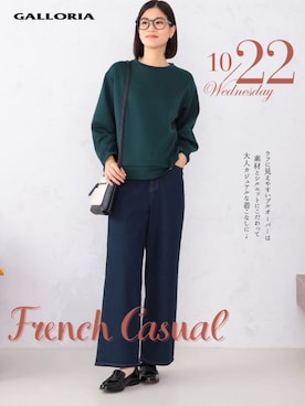 「フレンチカジュアル」｜GALLORIAさん（レディース・165cm）の秋コーディネート
