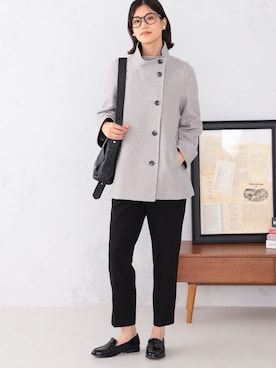 「アイテム（その他アウター、グレー系）」を使った、GALLORIAさん（レディース・165cm）の冬コーディネート