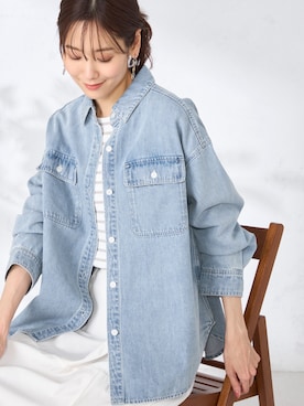 「GALLORIA（ギャローリア）のバルーンスカート（スカート、ホワイト系）」を使った、GALLORIAさん（レディース・165cm）の春コーディネート