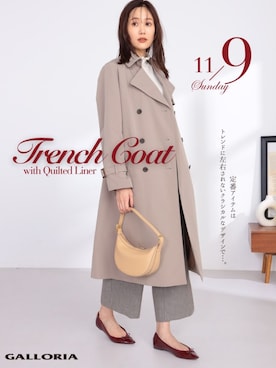 「アイテム（トレンチコート）」を使った、GALLORIAさん（レディース・165cm）の秋コーディネート