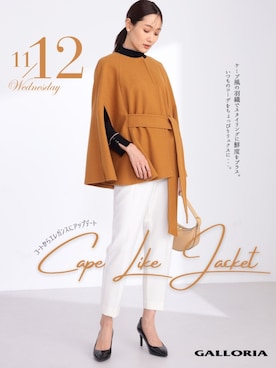「ケープ」｜GALLORIAさん（レディース・165cm）の秋コーディネート