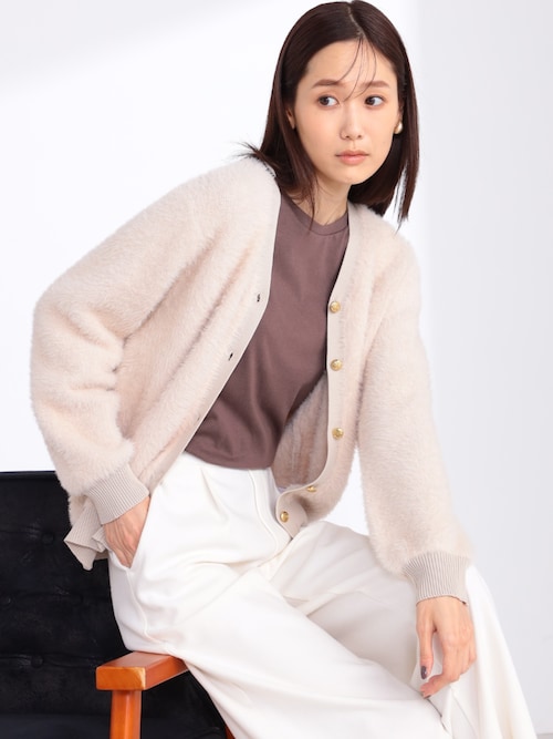 GALLORIA（ギャローリア） アンサンブル ニットファーVネック