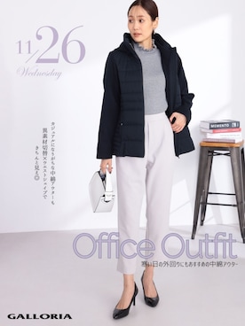 「アイテム（その他アウター、ブルー系）」を使った、GALLORIAさん（レディース・165cm）の秋コーディネート