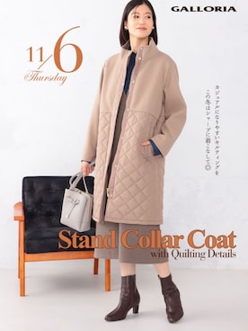 「アイテム（ジャンパースカート）」を使った、GALLORIAさん（レディース・165cm）の秋コーディネート