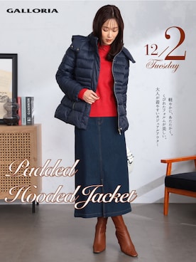 「アイテム（その他アウター、ブルー系）」を使った、GALLORIAさん（レディース・165cm）の冬コーディネート