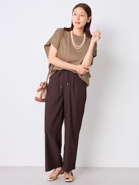 「GALLORIA（ギャローリア）のゆるシルエットプルオーバー（Tシャツ/カットソー、ホワイト系）」を使った、GALLORIAさん（レディース・165cm）の夏コーディネート