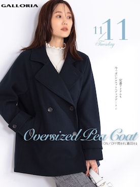 「アイテム（ピーコート）」を使った、GALLORIAさん（レディース・165cm）の秋コーディネート