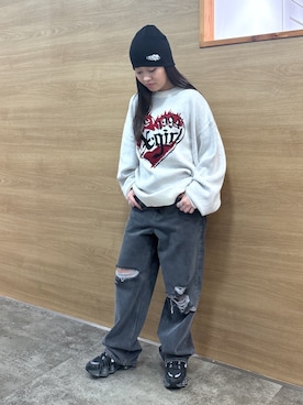 「X-girl（エックスガール）のアイテム」を使った、NARUMIさん（レディース・150cm）の秋コーディネート