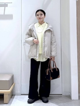 「アイテム（ダウンジャケット/コート）」を使った、chieminさん（レディース・162cm・30代）の冬コーディネート