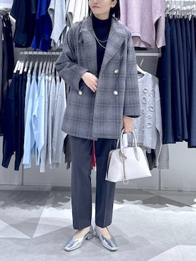 「アイテム（チェスターコート）」を使った、chieminさん（レディース・162cm）の秋コーディネート