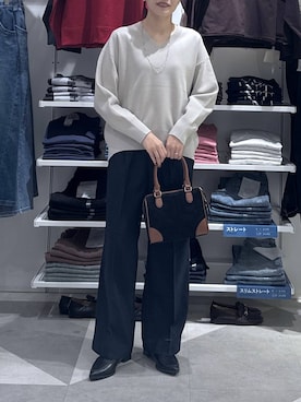 「GLOBAL WORK（グローバルワーク）のアイテム（スウェット）」を使った、chieminさん（レディース・162cm）の秋コーディネート