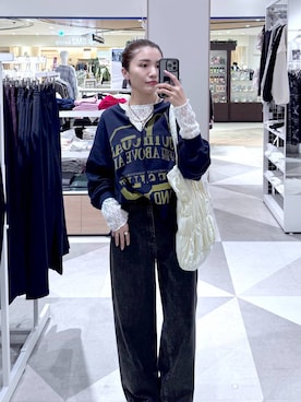 「GLOBAL WORK（グローバルワーク）の推しごとギャザートート/495802（トートバッグ）」を使った、chieminさん（レディース・162cm）の秋コーディネート
