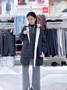 「アイテム（ネックレス）」を使った、chieminさん（レディース・162cm・30代）の冬コーディネート