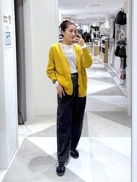 「GLOBAL WORK（グローバルワーク）のGOODデニムバギーパンツ/498388（デニムパンツ）」を使った、chieminさん（レディース・162cm）の秋コーディネート
