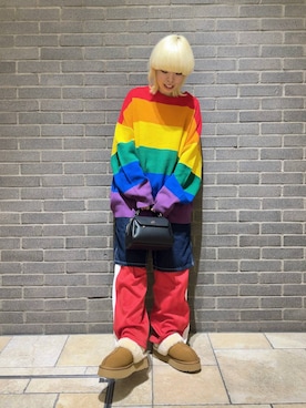 「アイテム（スリッポン）」を使った、アカネさん（レディース・158cm）の秋コーディネート