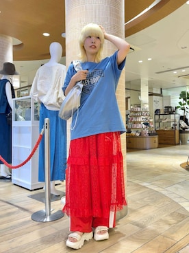 「厚底」｜アカネさん（レディース・158cm）の夏コーディネート