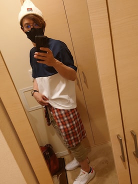 「BEN DAVIS（ベンデイビス）のアイテム（ニットキャップ/ビーニー）」を使った、kino1114さん（メンズ・165cm）の夏コーディネート