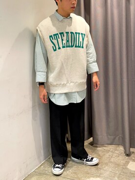 「Green　Parks（グリーンパークス）のアイテム」を使った、いっせーさん（メンズ・167cm）の春コーディネート
