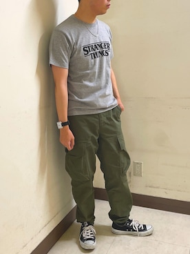 「Green　Parks（グリーンパークス）のアイテム」を使った、いっせーさん（メンズ・167cm）の春コーディネート