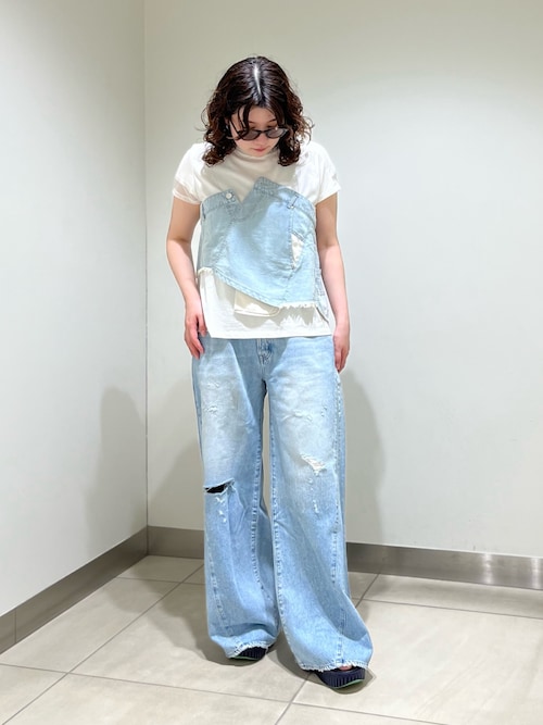 【新品未使用】デニムレイヤードTシャツ【AULA AILA】 DENIM LAYERED T-SHIRT — aulaaila