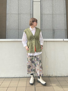 「NAKAGAMI（ナカガミ）のアイテム」を使った、NANAさん（レディース・160cm）の春コーディネート
