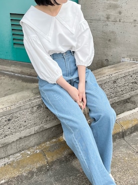 「frames RAY CASSIN（フレームスレイカズン）のアイテム（パンツ）」を使った、きさん（レディース・155cm）の春コーディネート