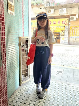 「アイテム（バッグ）」を使った、Cressida.Cさん（キッズ・120cm）の夏コーディネート