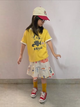 「アイテム（スカート）」を使った、Cressida.Cさん（キッズ・120cm）の秋コーディネート