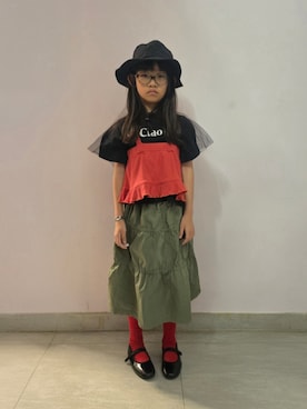 「coca（coca）（コカ）のアイテム（トップス）」を使った、Cressida.Cさん（キッズ・120cm）の秋コーディネート
