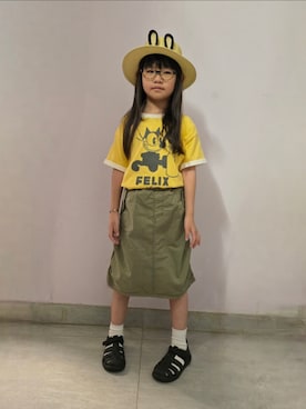 「アイテム（スカート）」を使った、Cressida.Cさん（キッズ・120cm）の夏コーディネート